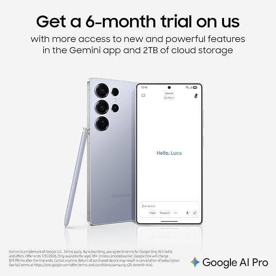 SAMSUNG Galaxy S25 Ultra 512GB AI Smartphone, Unlocked Android, AI Night Mode Camera, Snapdragon 8 Elite Fast Processor, 5000mAh Battery, Built-in S Pen, 2025, US 1 Yr Warranty, Titanium Whitesilver - Image 2